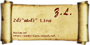 Zámbó Lina névjegykártya
